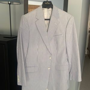 Brooks Brothers Seersucker Mens Sports Coat Blue/White Stripe